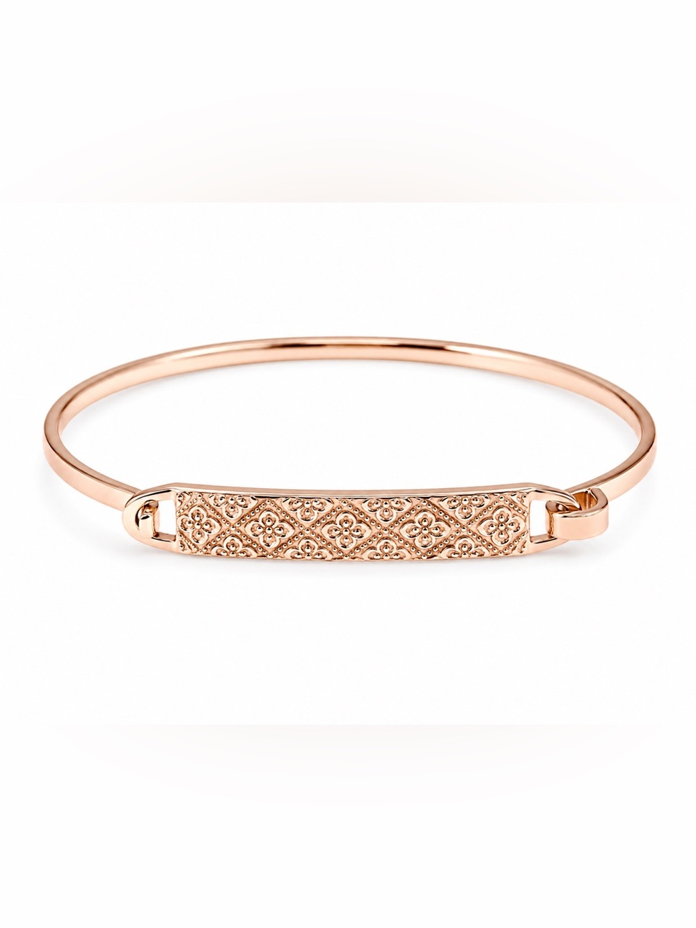 Vintage Rose Gold Engraved Filigree Bangle Bracelet